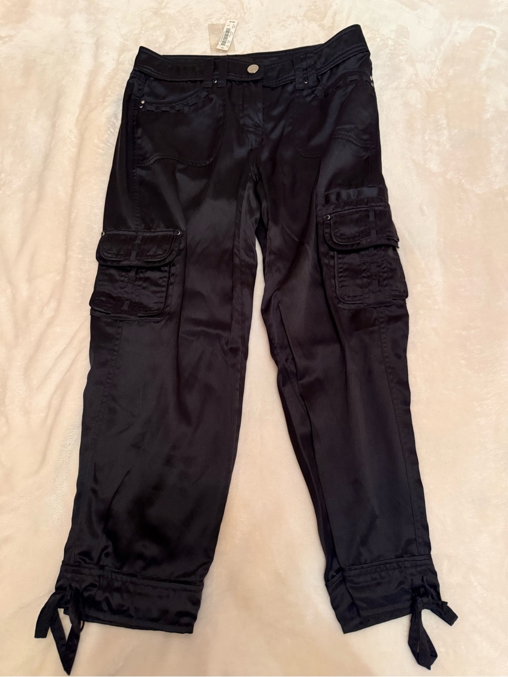 NWT Black Casual Satin-Blend Pants